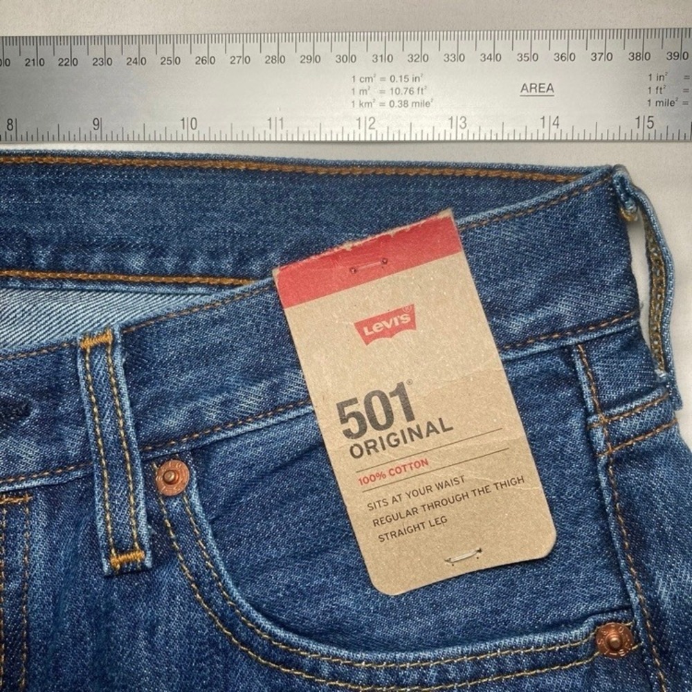 Levi's 501 Jeans Mens Small 29x32 Original Fit Blue Straight Leg Denim NWT - Picture 5 of 10